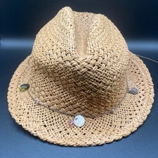 Scala Pronto Tan Straw Fedora with Charms - Perfect Beach Hat