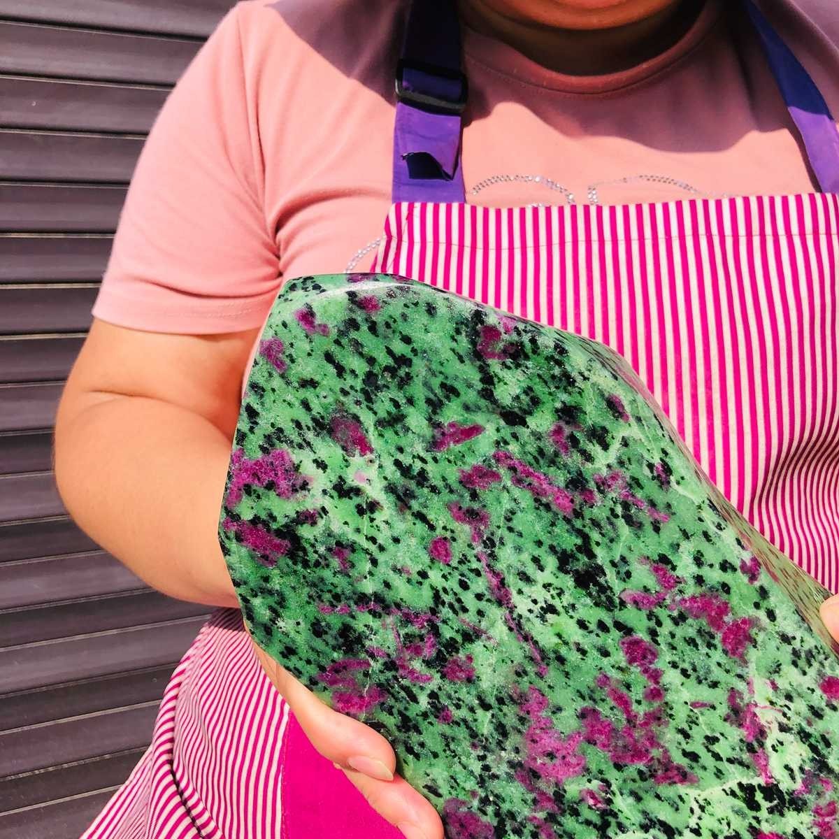 7.23LB Natural Red & green treasure Ruby Crystal Mineral Specimen Heals 2482