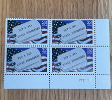 POW MIA STAMPS US Plate 32c  [4] vtg Never Forgotten military History
