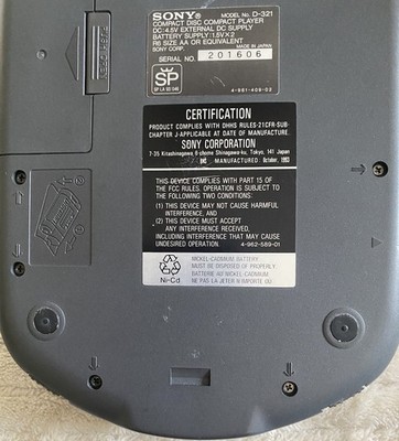 Sony Dis man D-321 Made In Japan | eBay