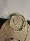 LIME GREEN Vintage Closure Beaded Necklace & BEADED BRACELETS  — photo 2