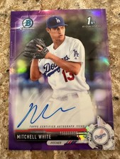 2017 Bowman Chrome Prospect Autographs Mitchell White #CPA-MW Purple Ref /250