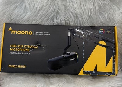 NEW, OPEN BOX! MAONO PD100X Series USB/XLR Dynamic Microphone Boom Arm Bundle 