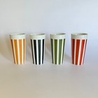 4 Vtg Midcentury Modern Multicolor Tall Stripe Demitasse Espresso Cups Mug Japan — photo 2
