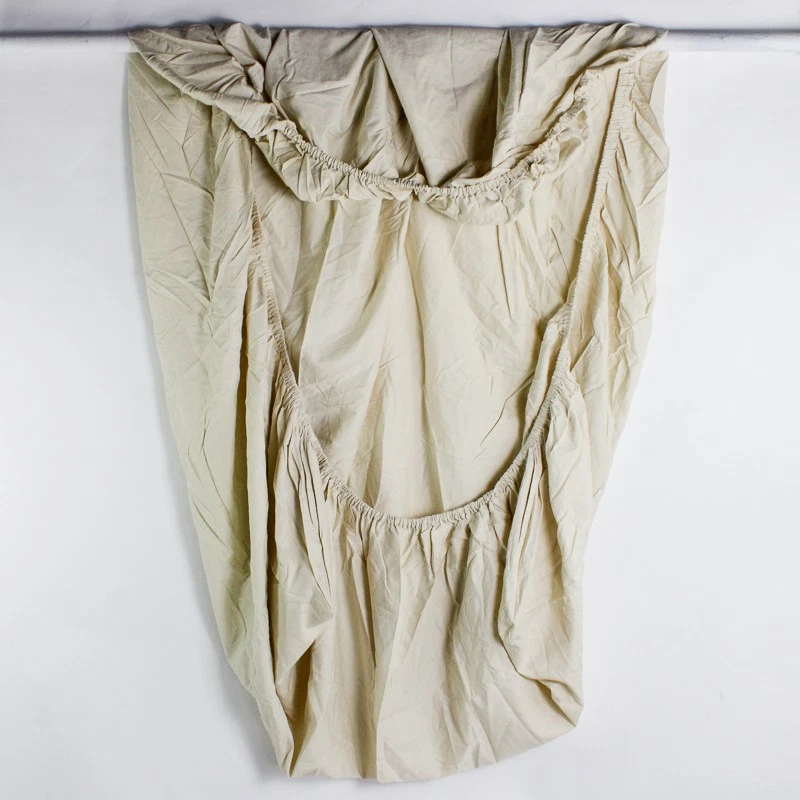 Set Of 4 Beige Nautica Flat & Fitted Sheet 2 Pillowcases 37.5" x 19" Queen Flaw - Image 2 of 4