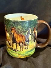 “Evening Gold” Coffee Cup by Chris Cummings WILD WINGS Lang Mugs 2007 Horses 