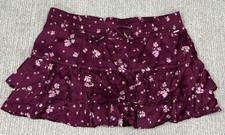 PINK Victorias Secret Burgundy Floral Skort New With Tags Size Large     