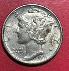 1943 US Mercury SILVER Dime "Philadelphia" Mint! AU! Old US Coin