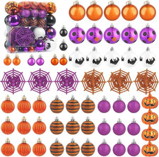 Halloween Ornaments for Tree, 61PCS Shatterproof Pumpkin  Bat Hanging Tree Deco