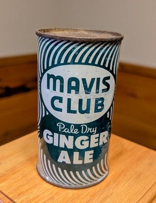 Mavis Club Ginger Ale Flat Top Soda Pop Can - Detroit, MI