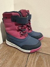 Merrell Snow Storm Waterproof Boots Girls Sz 7 Berry Navy Winter Snow ML165313