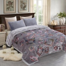 Plush Fleece Blanket 87" x 94" 10.5 Pounds Korean Style Mink Blanket King Size