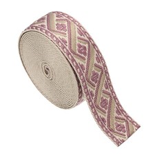 4.75Yards Cotton Webbing Strap 38mm Jacquard Webbing Strap Cream-Light Purple