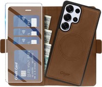 HandyhüLle 2 In 1 Abnehmbare PU Leder Wallet Braun Mit Standfunktion FüR Galaxy