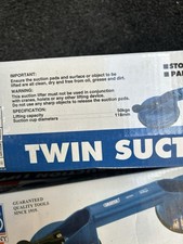 Draper Twin Suction-Cup Lifter Blue 2-Pack, DIY Rubber Suction Pads, Up to 50 Kg