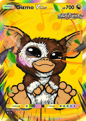 GIZMO FAN ART CARD - *CHOOSE YOUR HOL0 & BACK ART* *INFO BELOW**ACCEPTS REQUEST*