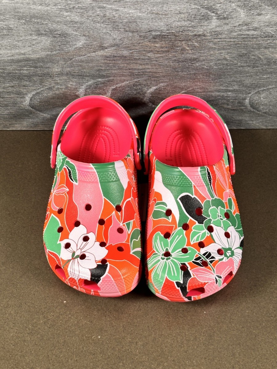 Crocs Adult Classic Woodcut Floral Clogs #209839-6ZQ | eBay