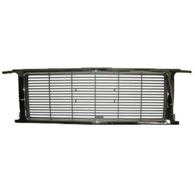 Grille with Dual Rect Headlamp for 1989-1991 Jimmy & Suburban Chrome & Argent