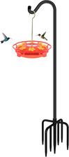 76'' Bird Feeder Pole, Heavy Duty Shepherds Hooks for Outdoor with 7-Prong Base,