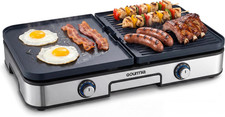 Gourmia 3-In-1 Indoor Grill Griddle Electric Combo Dual Independent Cooking