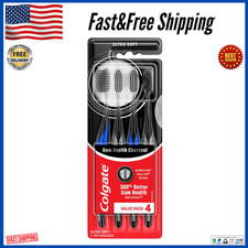 Colgate Gum Health Charcoal Toothbrush with Ultra Soft Floss Tip Bristles, Ex...