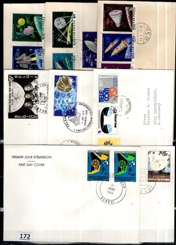 /// CAF, MADAGASCAR, BELGIUM, HUNGARY 1981 - 8 FDC - SPACE
