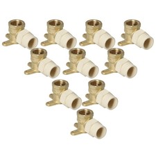 10 PCS 1/2 Inch Female NPT x 1/2 Inch CPVC Drop Ear Elbow Plumbing Brass