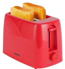 Toaster 2 Slice 6 Browning Level Control with Crumb Tray Cancel Button 650 W Red