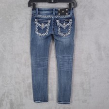 MISS ME Jeans Girls SKINNY Distressed GIRLS SIZE 7 Skinny