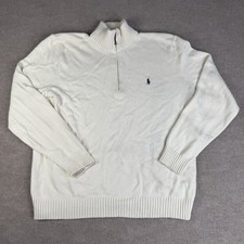 Polo Ralph Lauren Quarter Zip 100 Cotton Mock Neck Pullover Sweater Size XL