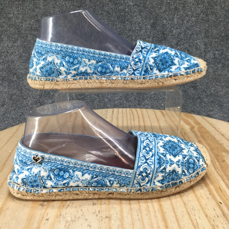 Brighton Zapatos Mujer 9 Belina Alpargata Floral Azul Tela Sin Cordones Informales Planos Foto 2 de 4