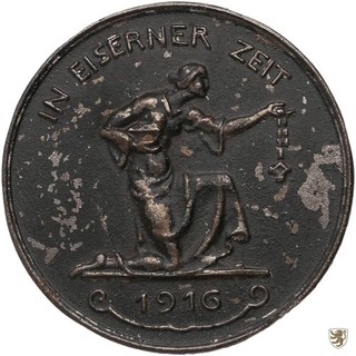 DEUTSCHES REICH Medaille 1916 Gold gab ich zur Wehr Eisen nahm ich zur Ehr (vo