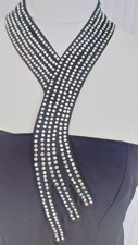 💝 JOSEPH RIBKOFF Black Evening Dress with Crossover Diamante Neckline 12