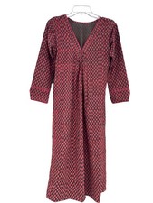 Wine Rayon Kurta With Block Printed Patterns women's One Size OS
