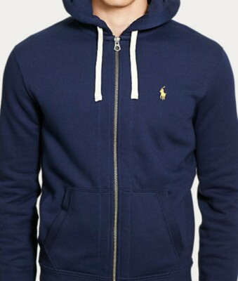 Polo Ralph Lauren Men's Signature Fleece, Zipper Hoodie,Navy,Size