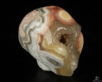 Gemstone 2.0'' Red Crazy Lace Agate Star Being Female Alien Crystal Skull