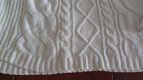 Fashion Nova White 3/4 sleeve fringe cable knit Sz 3X NWOT Cottageco Turtle neck - Picture 8 of 8