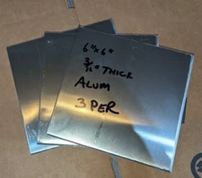 3 Piece of 6" x 6" Aluminum .188" Thick (3/16" - 5 Gauge) Sheet Metal/PLATE