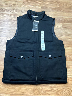 WP WEATHERPROOF Men's Sherpa Collar Full-Zip Workwear Vest Small Black