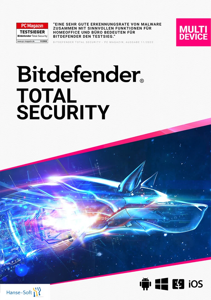 Bitdefender Total Security 2025 / 1, 3, 5, 10 Geräte / 1 oder 2 Jahre