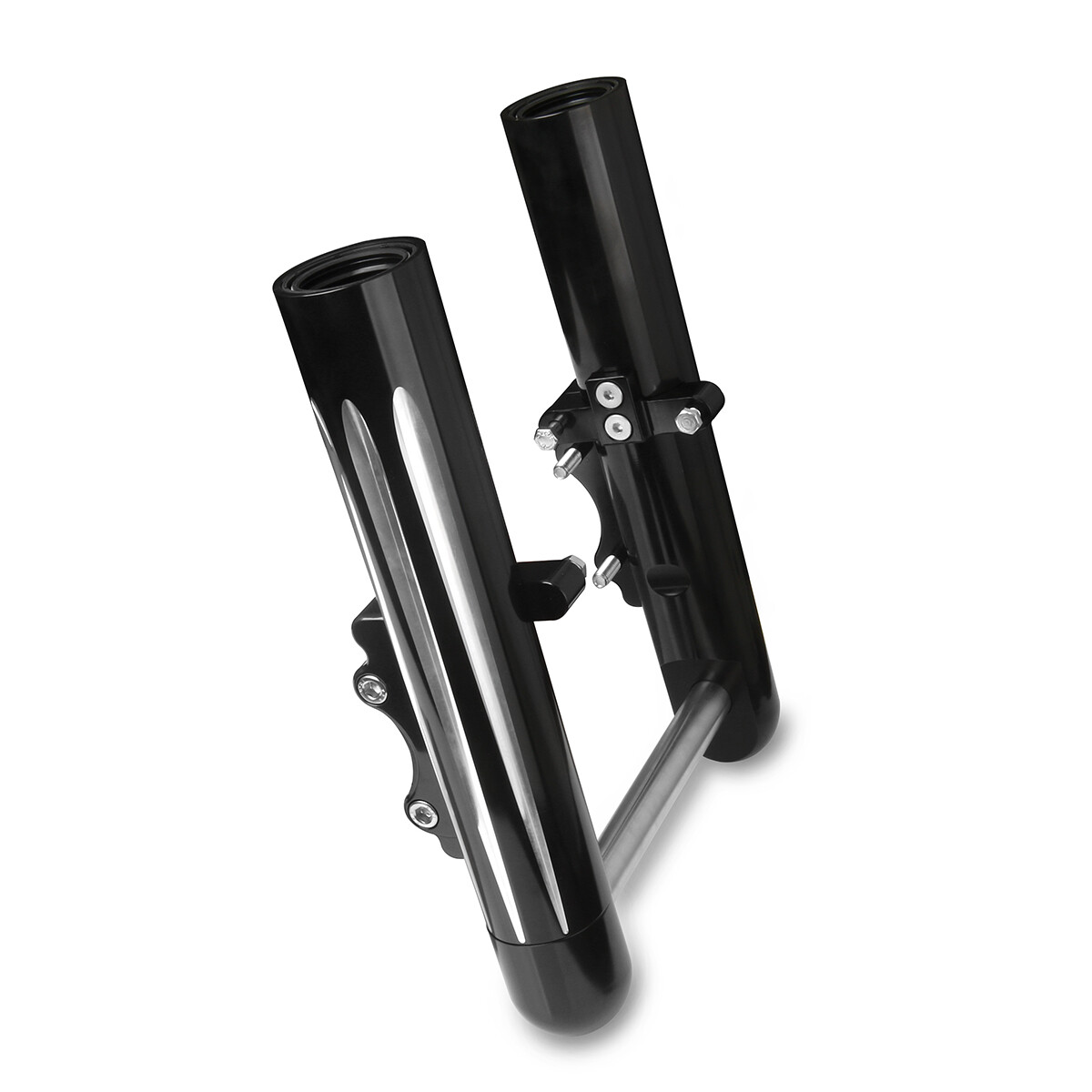 ga様 Chrome CNC Hollow cut front Fork legs For Harley Touring