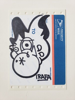 Girafa 2 Blue Top Label 228 USPS Aufkleber Graffiti Street Art Face Invader Obey