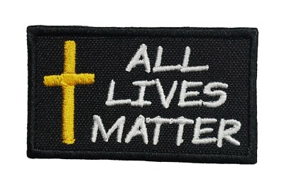 All Lives Matter Embroidered Sew/Iron-on Patch 2.5'' x 1.5'' Black