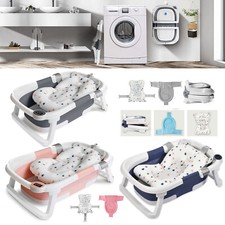 Baby Folding Bathtub Collapsible Newborn Portable Shower Bathtub w/Thermometer
