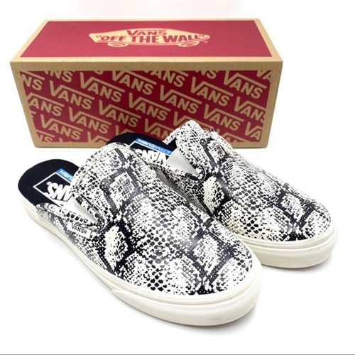 Vans Snake Print Leder Sneaker Pantoletten Damen 5,5 Herren 4 Marshmallow schwarz NEU - Bild 3 von 11