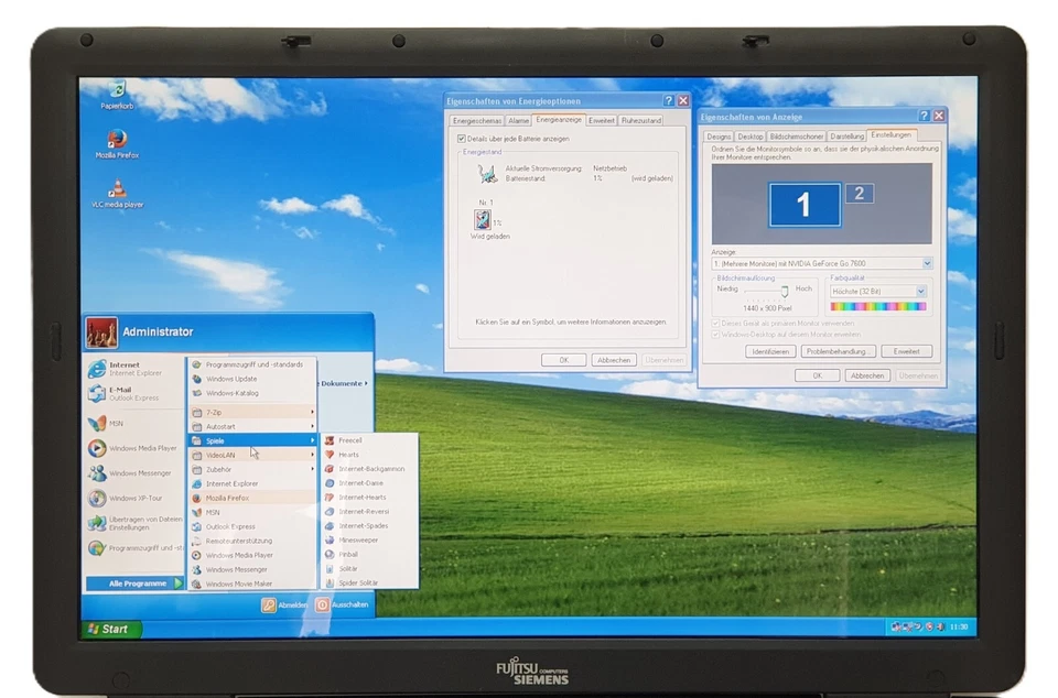 Fujitsu Siemens Amilo Windows XP Notebook 120GB 2GB Laptop 17" Retro DVD-RW - Image 2 of 4
