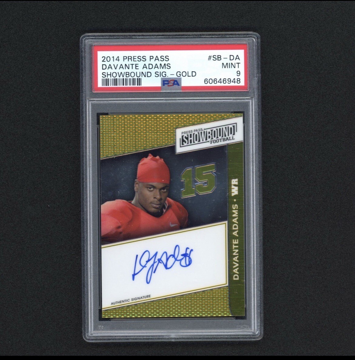 Davante Adams Press Pass Showbound Signatures #SBDA Gold