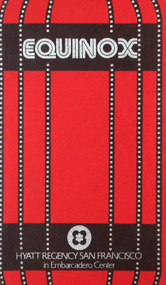 Vintage Equinox Rotating Restaurant Menu Hyatt Regency San Francisco CA 1970-80s