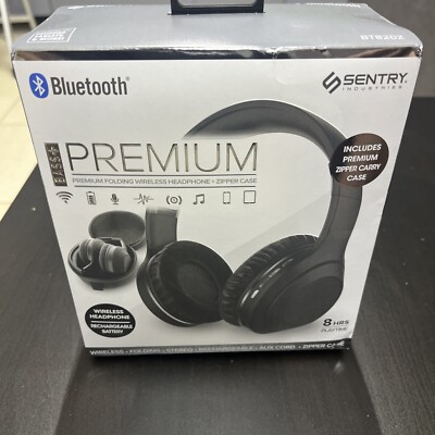 Folding Wireless Headphone Sentry BT820C with Zipper Carry Case, Ear Cup