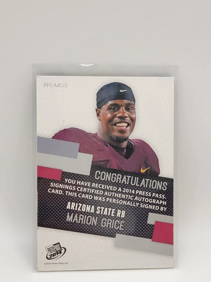 2014 Press Pass - Signings Silver #PPS-MG2 Marion Grice (AU, RC) - Image 2 of 2